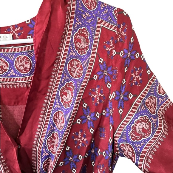 Sandro Paris Dilone Wrap-Effect Printed Voile Playsuit - Picture 4 of 11